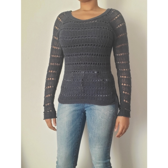 Knit sweater, Navy Blue, Size S - Picture 1 of 6
